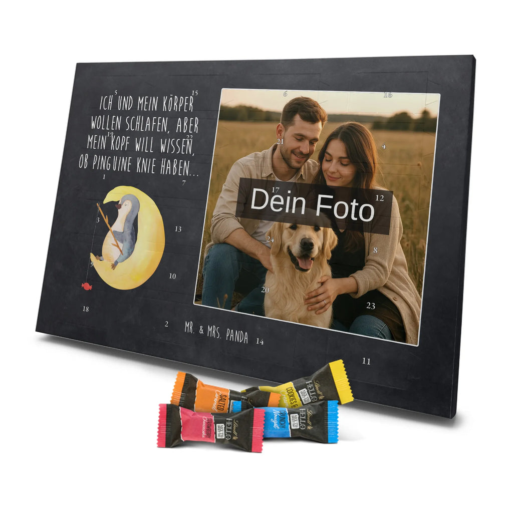 Personalisierter Schoko Foto Adventskalender Pinguin Mond Personalisierter Schoko Foto Adventskalender, Pinguin, Pinguine, Schlafzimmer, Einschlafen, Nachtruhe, Spruch, Gästezimmer, schlafen, Schlafstörungen