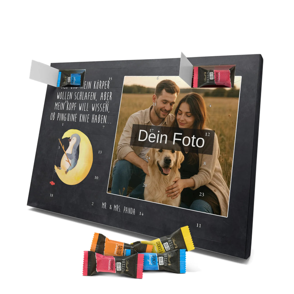 Personalisierter Schoko Foto Adventskalender Pinguin Mond Personalisierter Schoko Foto Adventskalender, Pinguin, Pinguine, Schlafzimmer, Einschlafen, Nachtruhe, Spruch, Gästezimmer, schlafen, Schlafstörungen