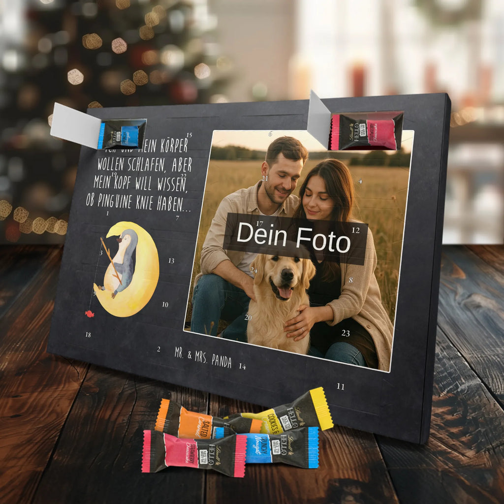 Personalisierter Schoko Foto Adventskalender Pinguin Mond Personalisierter Schoko Foto Adventskalender, Pinguin, Pinguine, Schlafzimmer, Einschlafen, Nachtruhe, Spruch, Gästezimmer, schlafen, Schlafstörungen