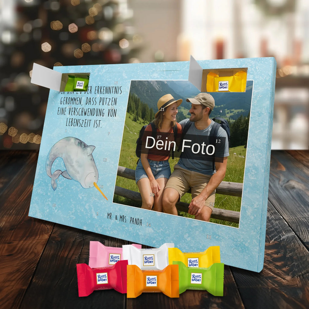  Narwal Personalisierter Schoko Foto Adventskalender, Meerestiere, Urlaub, Meer, Narwal, Aufräumen, Putzen, Junggesellin, Wal, Kinderzimmer, Hausfrau