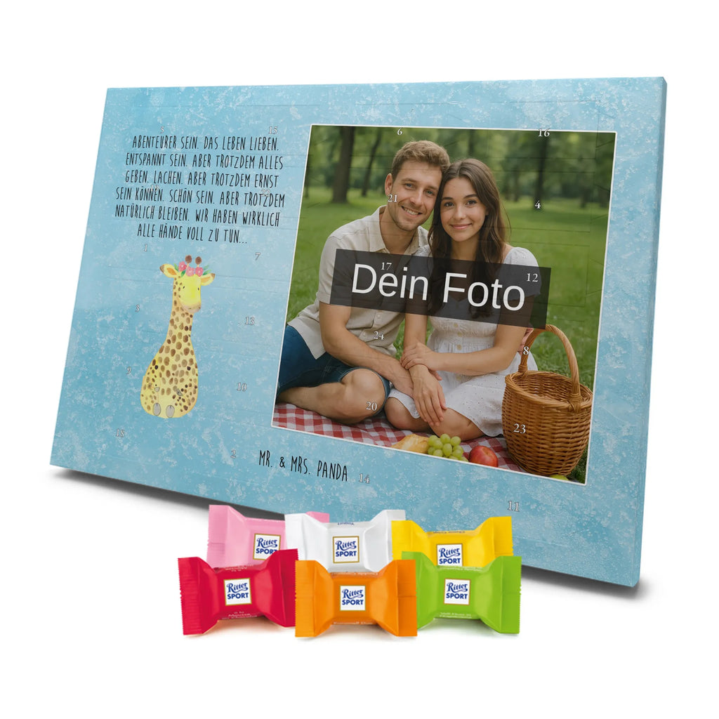 Personalisierter Schoko Foto Adventskalender Giraffe Blumenkranz Personalisierter Schoko Foto Adventskalender, Afrika, Wildtiere, Giraffe, Blumenkranz, Abenteurer, Selbstliebe, Freundin