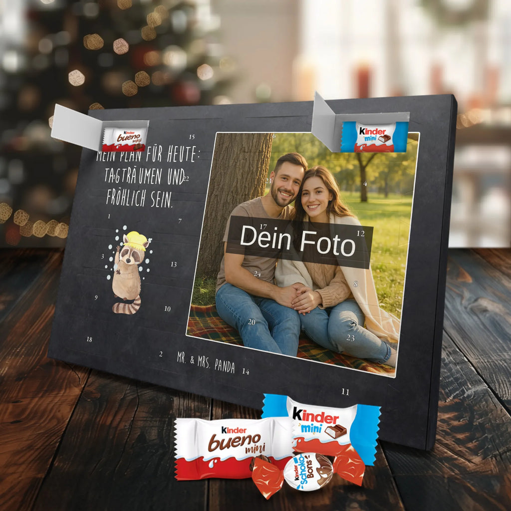 Personalisierter Schoko Foto Adventskalender Waschbär Personalisierter Schoko Foto Adventskalender, Gute Laune, Lustige Sprüche, Tiere, Tiermotive, Waschen, Seifenblasen, Fröhlich, Plan, Tagträumen, Waschbär