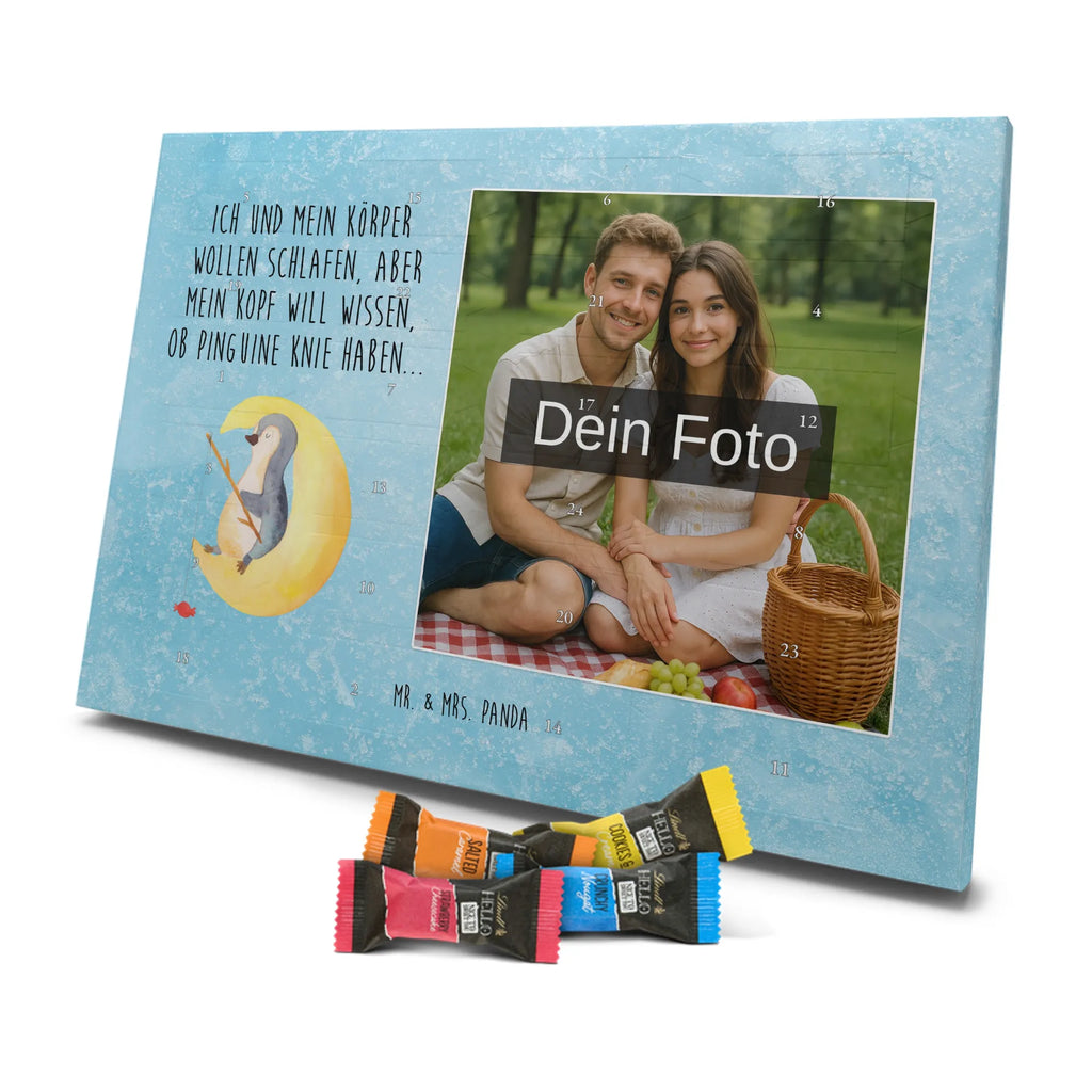 Personalisierter Schoko Foto Adventskalender Pinguin Mond Personalisierter Schoko Foto Adventskalender, Pinguin, Pinguine, Schlafzimmer, Einschlafen, Nachtruhe, Spruch, Gästezimmer, schlafen, Schlafstörungen