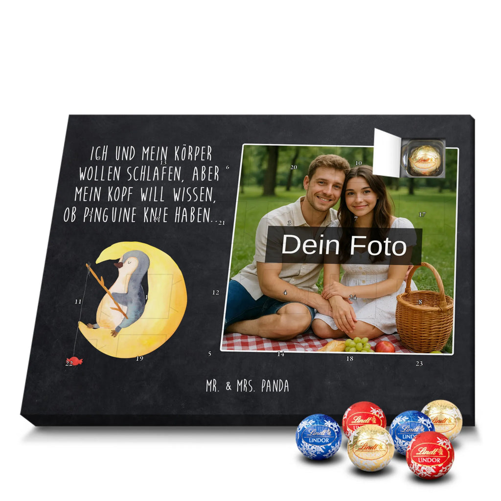 Personalisierter Schoko Foto Adventskalender Pinguin Mond Personalisierter Schoko Foto Adventskalender, Pinguin, Pinguine, Schlafzimmer, Einschlafen, Nachtruhe, Spruch, Gästezimmer, schlafen, Schlafstörungen