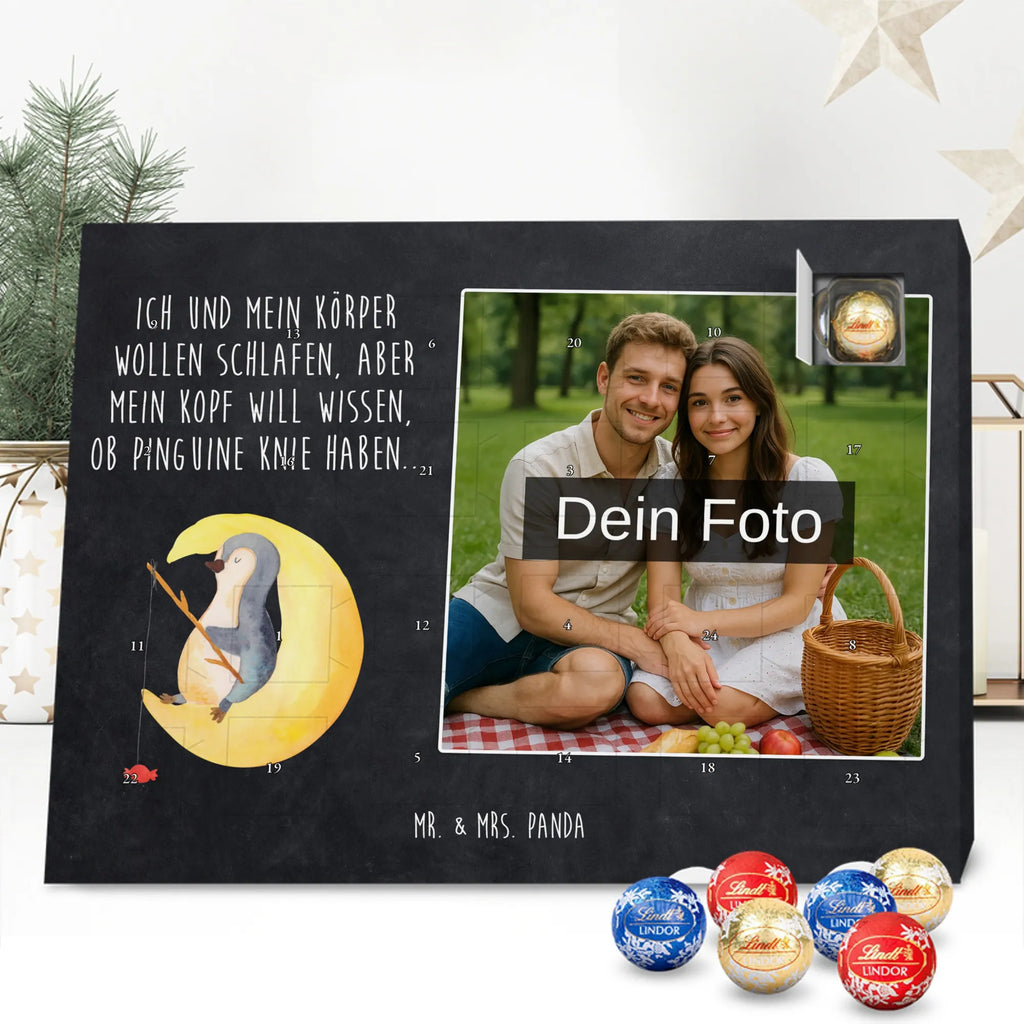 Personalisierter Schoko Foto Adventskalender Pinguin Mond Personalisierter Schoko Foto Adventskalender, Pinguin, Pinguine, Schlafzimmer, Einschlafen, Nachtruhe, Spruch, Gästezimmer, schlafen, Schlafstörungen