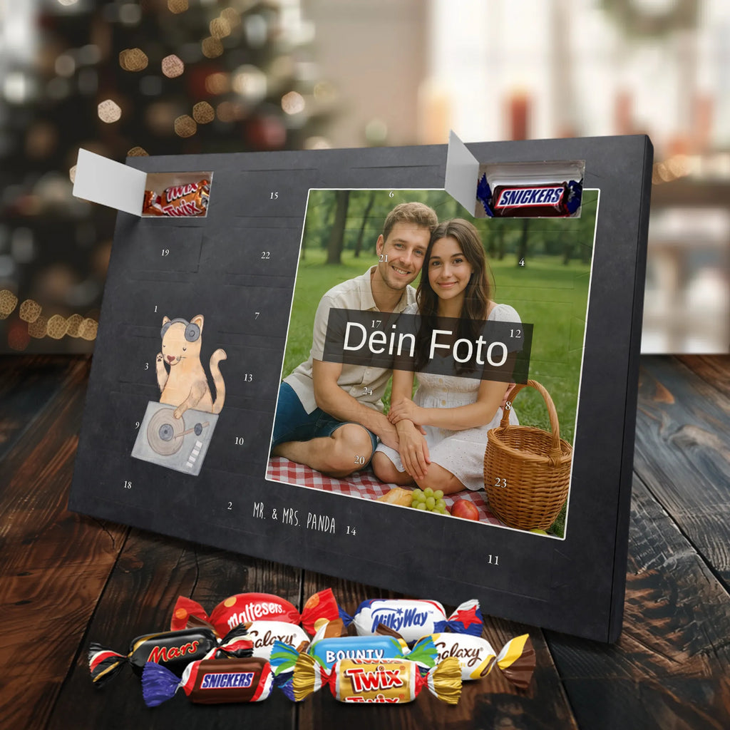Personalisierter Schoko Foto Adventskalender Katze DJ Personalisierter Schoko Foto Adventskalender, Musikliebhaber, Geschenke Musiker, Instrumente, Tanzen, DJ, Club, Feiern, Katze, Disko