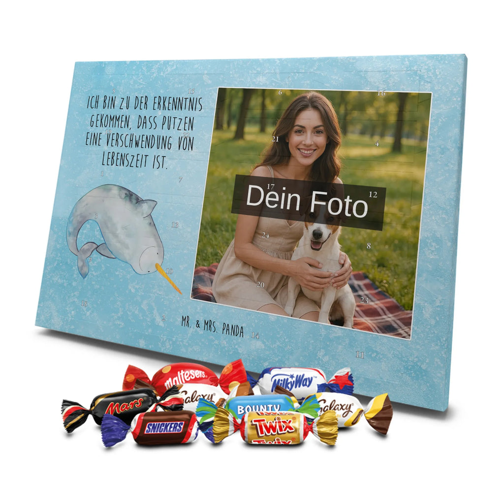  Narwal Personalisierter Schoko Foto Adventskalender, Meerestiere, Urlaub, Meer, Narwal, Aufräumen, Putzen, Junggesellin, Wal, Kinderzimmer, Hausfrau