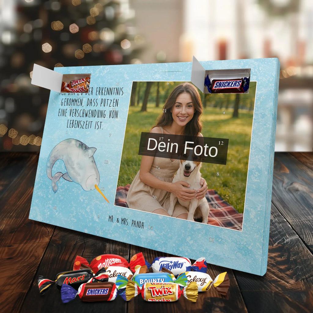  Narwal Personalisierter Schoko Foto Adventskalender, Meerestiere, Urlaub, Meer, Narwal, Aufräumen, Putzen, Junggesellin, Wal, Kinderzimmer, Hausfrau