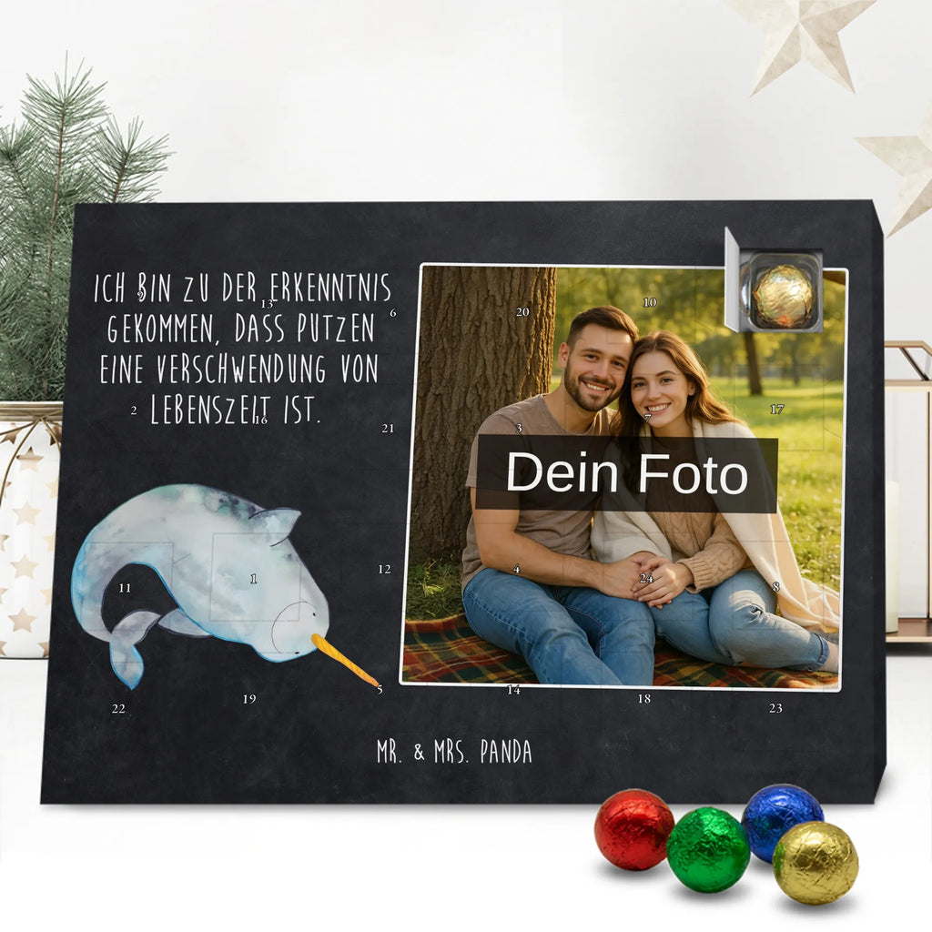  Narwal Personalisierter Schoko Foto Adventskalender, Meerestiere, Urlaub, Meer, Narwal, Aufräumen, Putzen, Junggesellin, Wal, Kinderzimmer, Hausfrau