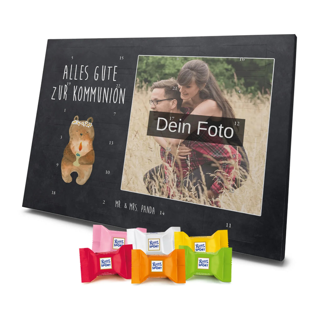  bear communion Personalisierter Schoko Foto Adventskalender, Teddybär, Teddy, Bär, Kommunion, Katholisch, Gottes Segen, Taufkerze