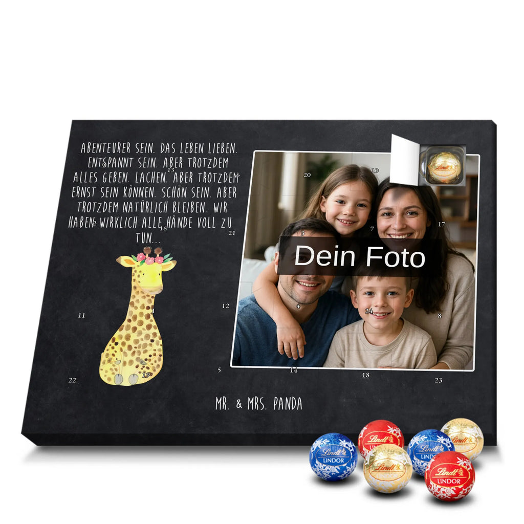 Personalisierter Schoko Foto Adventskalender Giraffe Blumenkranz Personalisierter Schoko Foto Adventskalender, Afrika, Wildtiere, Giraffe, Blumenkranz, Abenteurer, Selbstliebe, Freundin