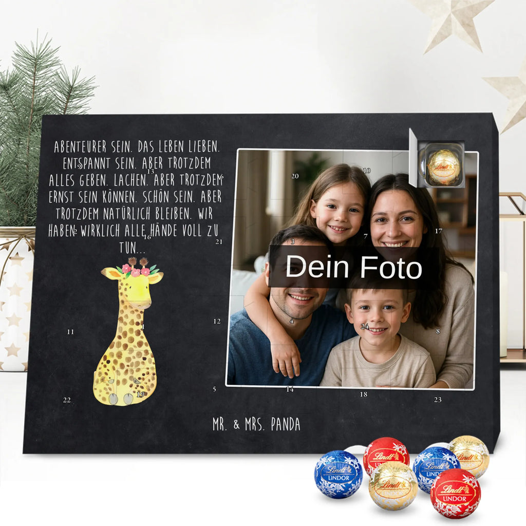 Personalisierter Schoko Foto Adventskalender Giraffe Blumenkranz Personalisierter Schoko Foto Adventskalender, Afrika, Wildtiere, Giraffe, Blumenkranz, Abenteurer, Selbstliebe, Freundin