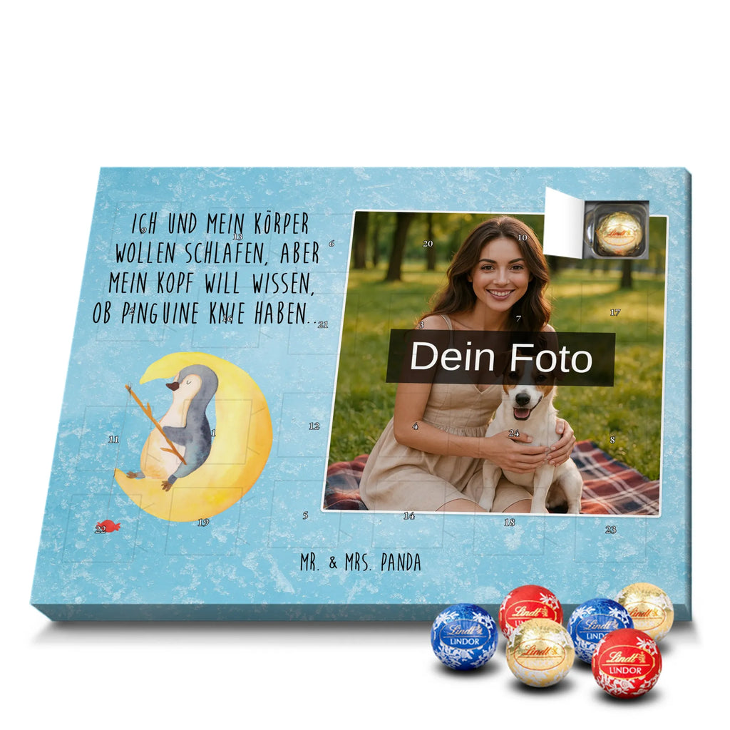Personalisierter Schoko Foto Adventskalender Pinguin Mond Personalisierter Schoko Foto Adventskalender, Pinguin, Pinguine, Schlafzimmer, Einschlafen, Nachtruhe, Spruch, Gästezimmer, schlafen, Schlafstörungen