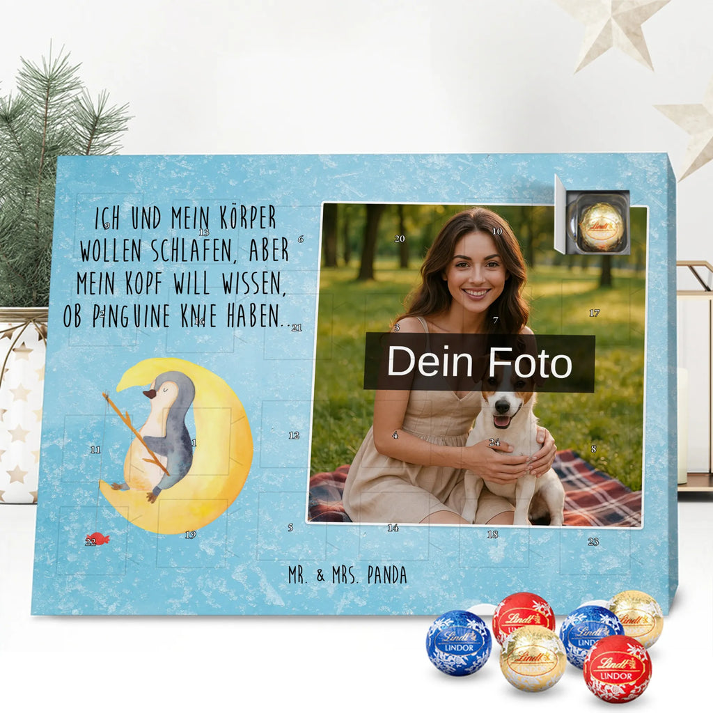 Personalisierter Schoko Foto Adventskalender Pinguin Mond Personalisierter Schoko Foto Adventskalender, Pinguin, Pinguine, Schlafzimmer, Einschlafen, Nachtruhe, Spruch, Gästezimmer, schlafen, Schlafstörungen
