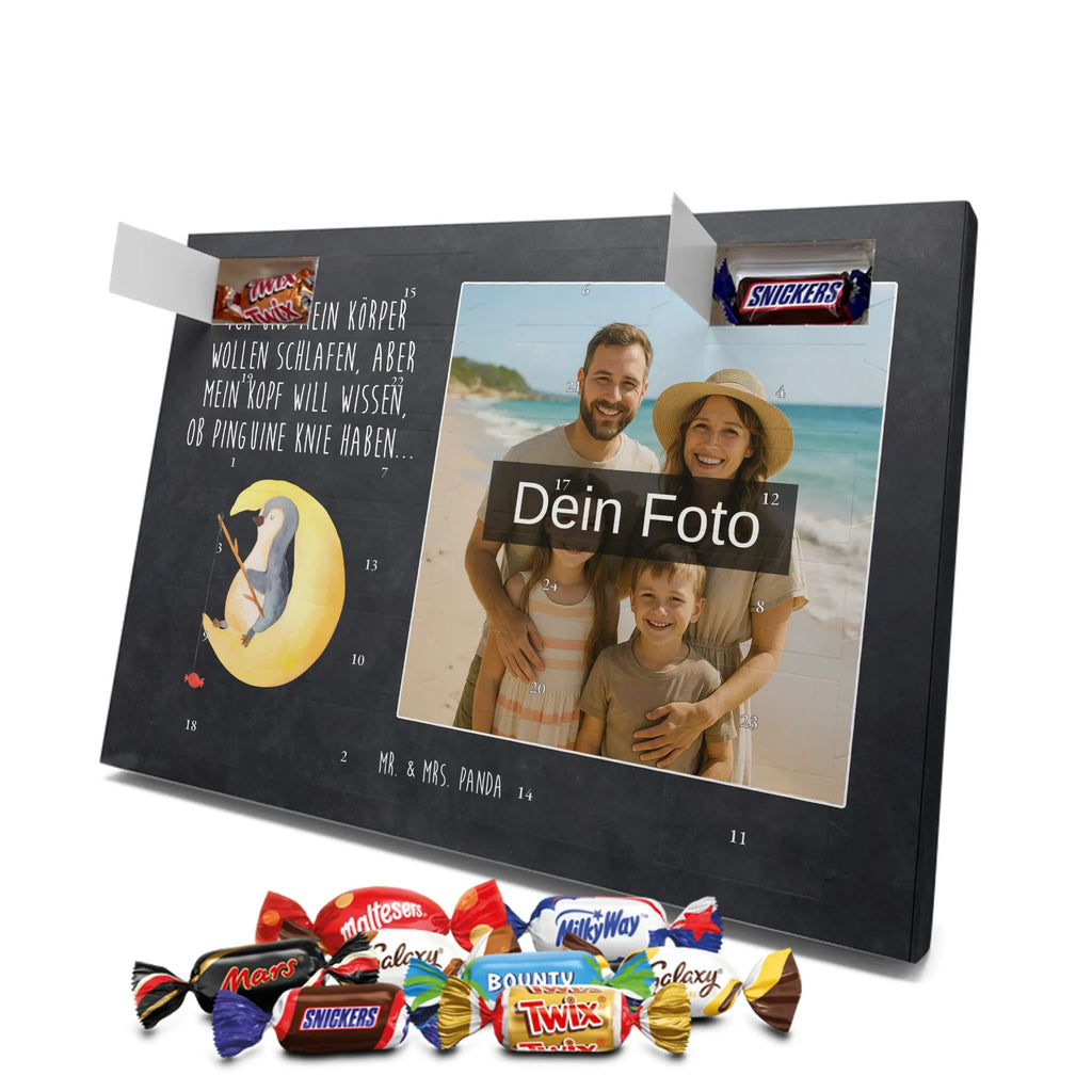 Personalisierter Schoko Foto Adventskalender Pinguin Mond Personalisierter Schoko Foto Adventskalender, Pinguin, Pinguine, Schlafzimmer, Einschlafen, Nachtruhe, Spruch, Gästezimmer, schlafen, Schlafstörungen