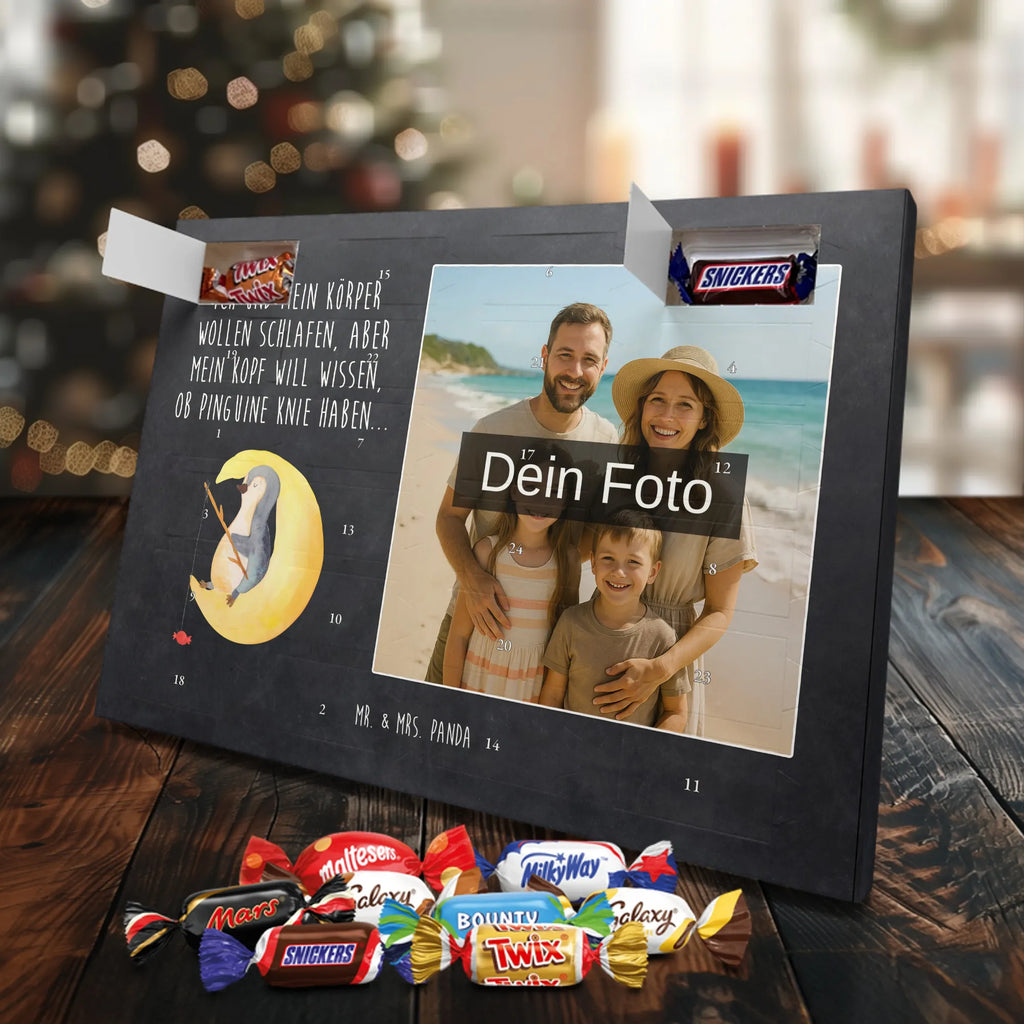 Personalisierter Schoko Foto Adventskalender Pinguin Mond Personalisierter Schoko Foto Adventskalender, Pinguin, Pinguine, Schlafzimmer, Einschlafen, Nachtruhe, Spruch, Gästezimmer, schlafen, Schlafstörungen