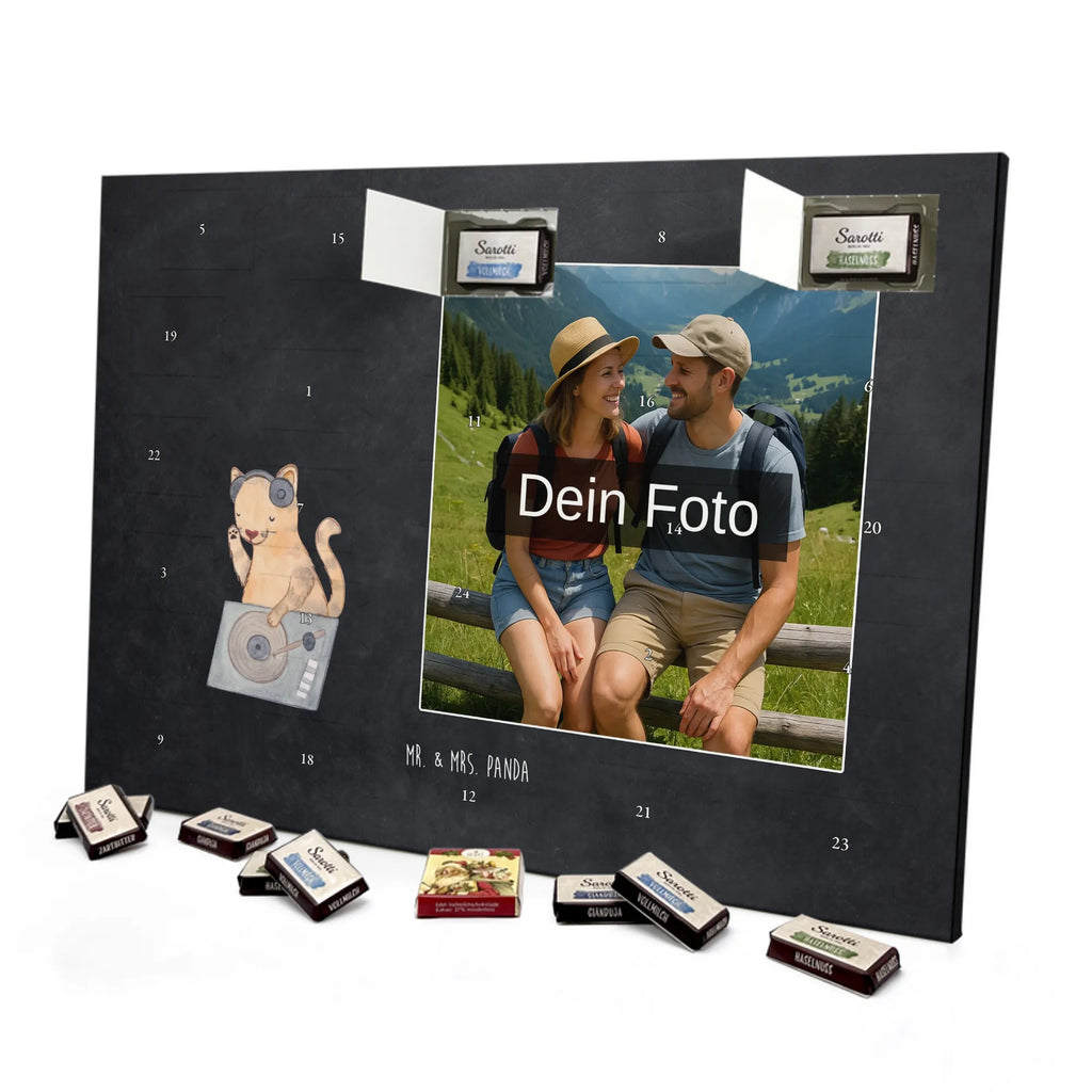 Personalisierter Schoko Foto Adventskalender Katze DJ Personalisierter Schoko Foto Adventskalender, Musikliebhaber, Geschenke Musiker, Instrumente, Tanzen, DJ, Club, Feiern, Katze, Disko