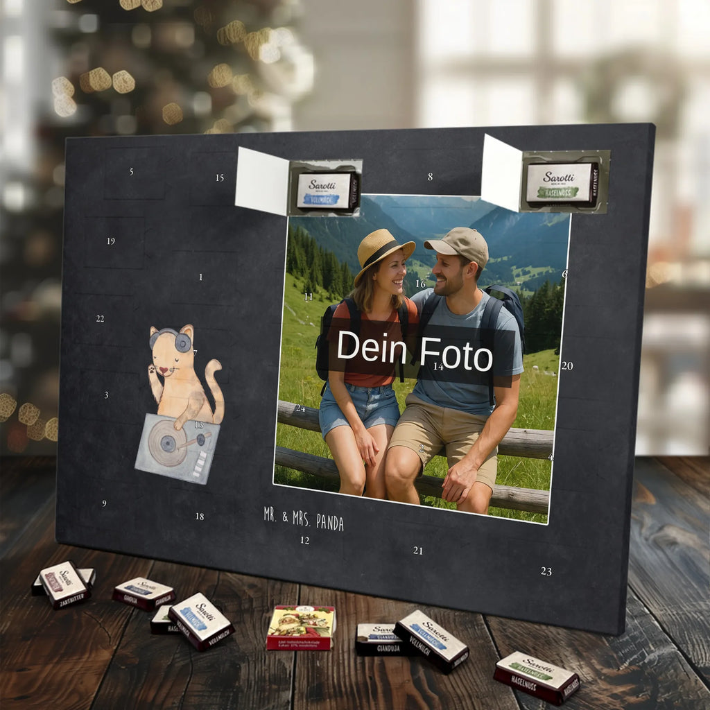 Personalisierter Schoko Foto Adventskalender Katze DJ Personalisierter Schoko Foto Adventskalender, Musikliebhaber, Geschenke Musiker, Instrumente, Tanzen, DJ, Club, Feiern, Katze, Disko