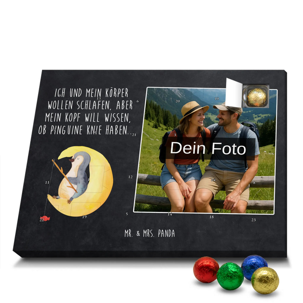 Personalisierter Schoko Foto Adventskalender Pinguin Mond Personalisierter Schoko Foto Adventskalender, Pinguin, Pinguine, Schlafzimmer, Einschlafen, Nachtruhe, Spruch, Gästezimmer, schlafen, Schlafstörungen