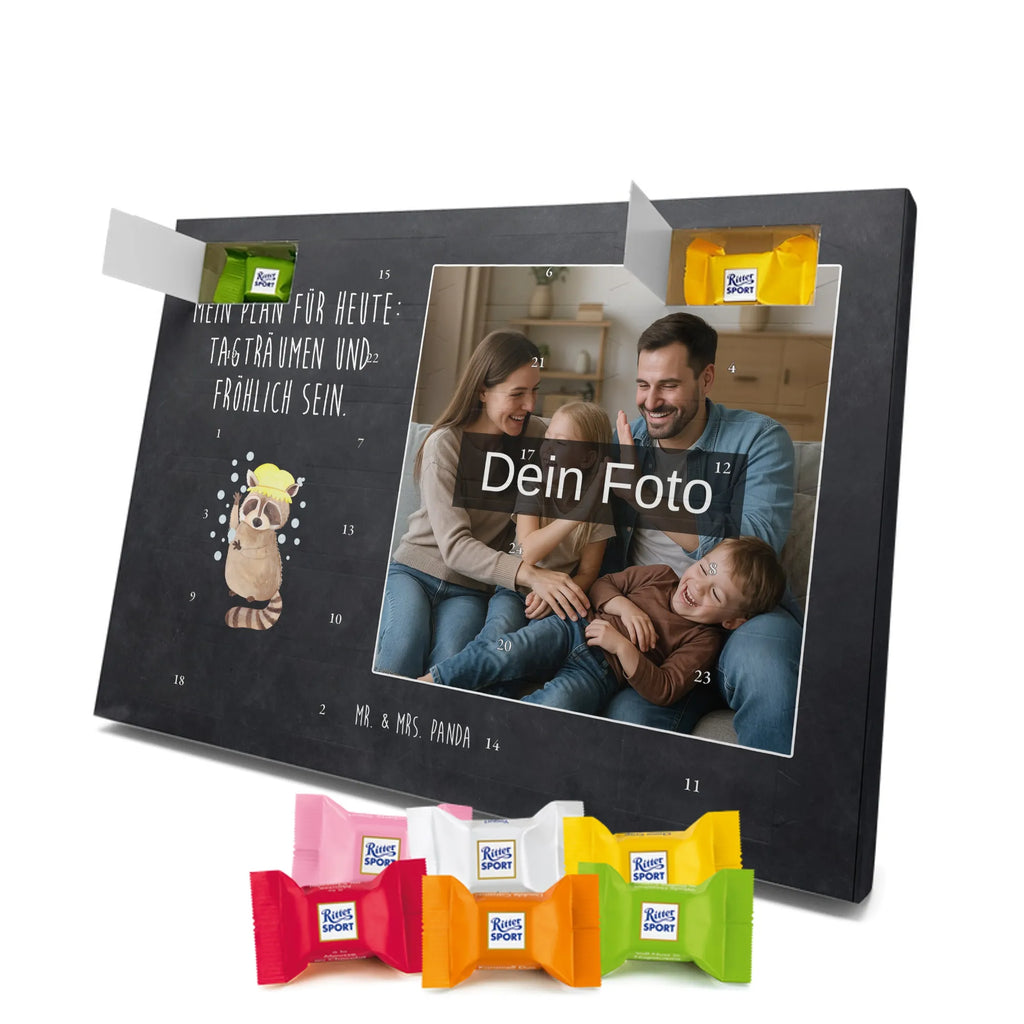 Personalisierter Schoko Foto Adventskalender Waschbär Personalisierter Schoko Foto Adventskalender, Gute Laune, Lustige Sprüche, Tiere, Tiermotive, Waschen, Seifenblasen, Fröhlich, Plan, Tagträumen, Waschbär