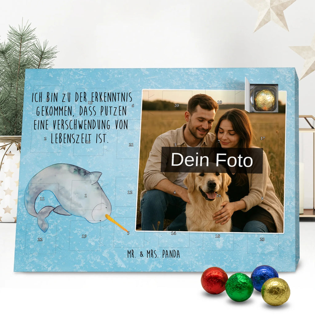  Narwal Personalisierter Schoko Foto Adventskalender, Meerestiere, Urlaub, Meer, Narwal, Aufräumen, Putzen, Junggesellin, Wal, Kinderzimmer, Hausfrau