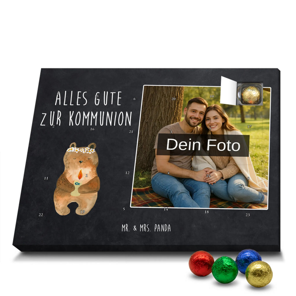  bear communion Personalisierter Schoko Foto Adventskalender, Teddybär, Teddy, Bär, Kommunion, Katholisch, Gottes Segen, Taufkerze