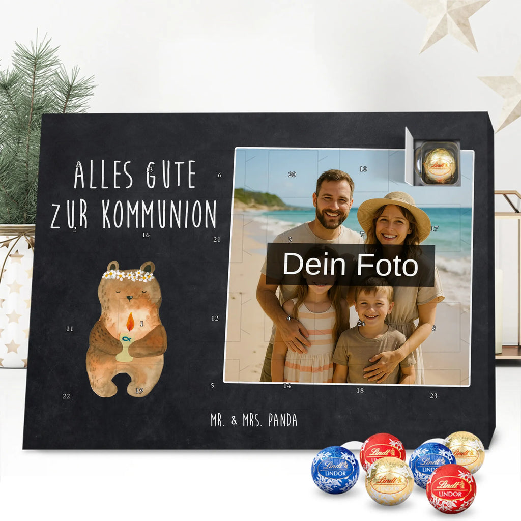 bear communion Personalisierter Schoko Foto Adventskalender, Teddybär, Teddy, Bär, Kommunion, Katholisch, Gottes Segen, Taufkerze