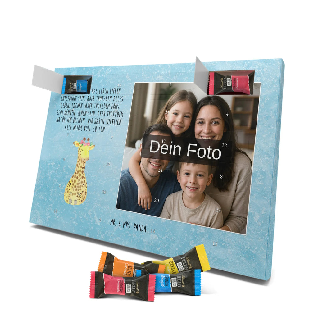 Personalisierter Schoko Foto Adventskalender Giraffe Blumenkranz Personalisierter Schoko Foto Adventskalender, Afrika, Wildtiere, Giraffe, Blumenkranz, Abenteurer, Selbstliebe, Freundin