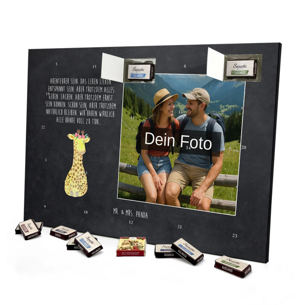 Personalisierter Schoko Foto Adventskalender Giraffe Blumenkranz Personalisierter Schoko Foto Adventskalender, Afrika, Wildtiere, Giraffe, Blumenkranz, Abenteurer, Selbstliebe, Freundin