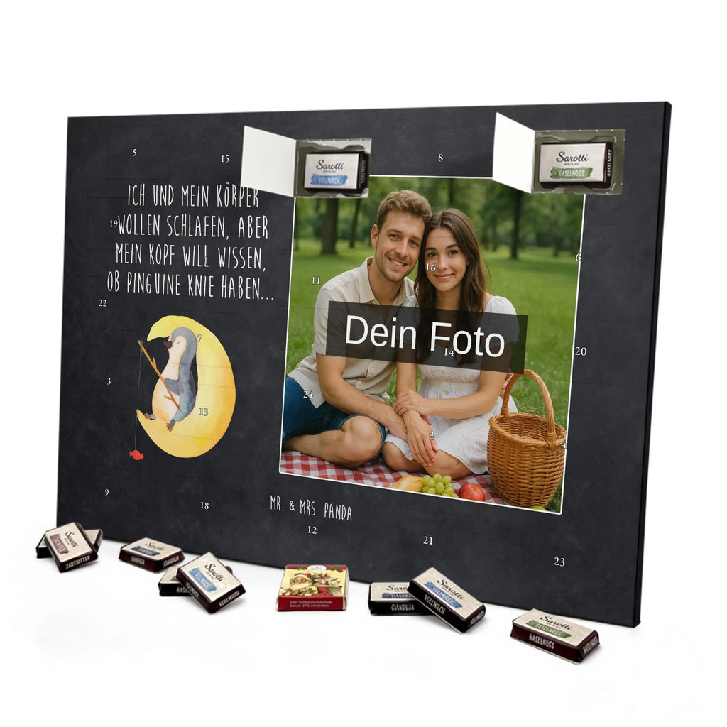 Personalisierter Schoko Foto Adventskalender Pinguin Mond Personalisierter Schoko Foto Adventskalender, Pinguin, Pinguine, Schlafzimmer, Einschlafen, Nachtruhe, Spruch, Gästezimmer, schlafen, Schlafstörungen