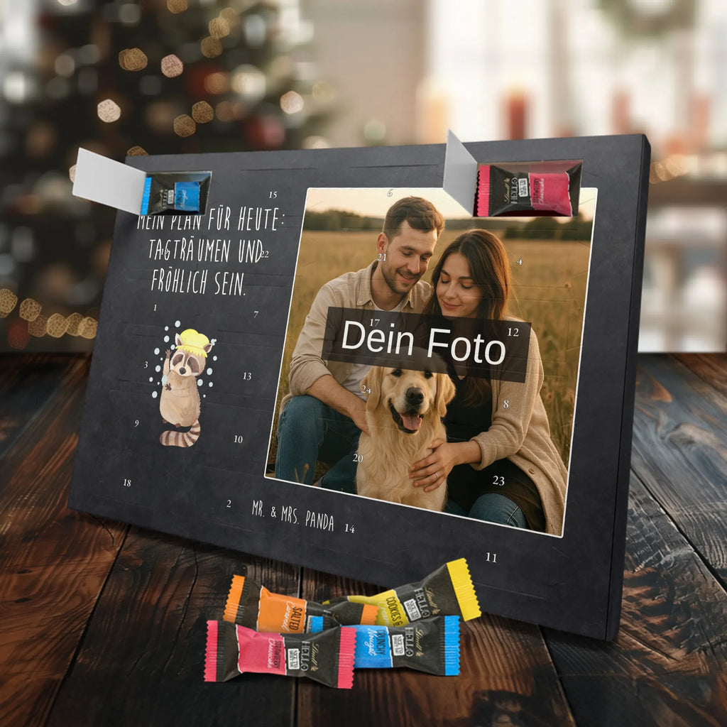 Personalisierter Schoko Foto Adventskalender Waschbär Personalisierter Schoko Foto Adventskalender, Gute Laune, Lustige Sprüche, Tiere, Tiermotive, Waschen, Seifenblasen, Fröhlich, Plan, Tagträumen, Waschbär