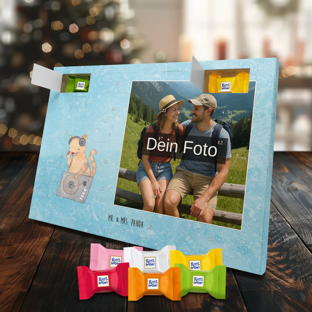 Personalisierter Schoko Foto Adventskalender Katze DJ Personalisierter Schoko Foto Adventskalender, Musikliebhaber, Geschenke Musiker, Instrumente, Tanzen, DJ, Club, Feiern, Katze, Disko