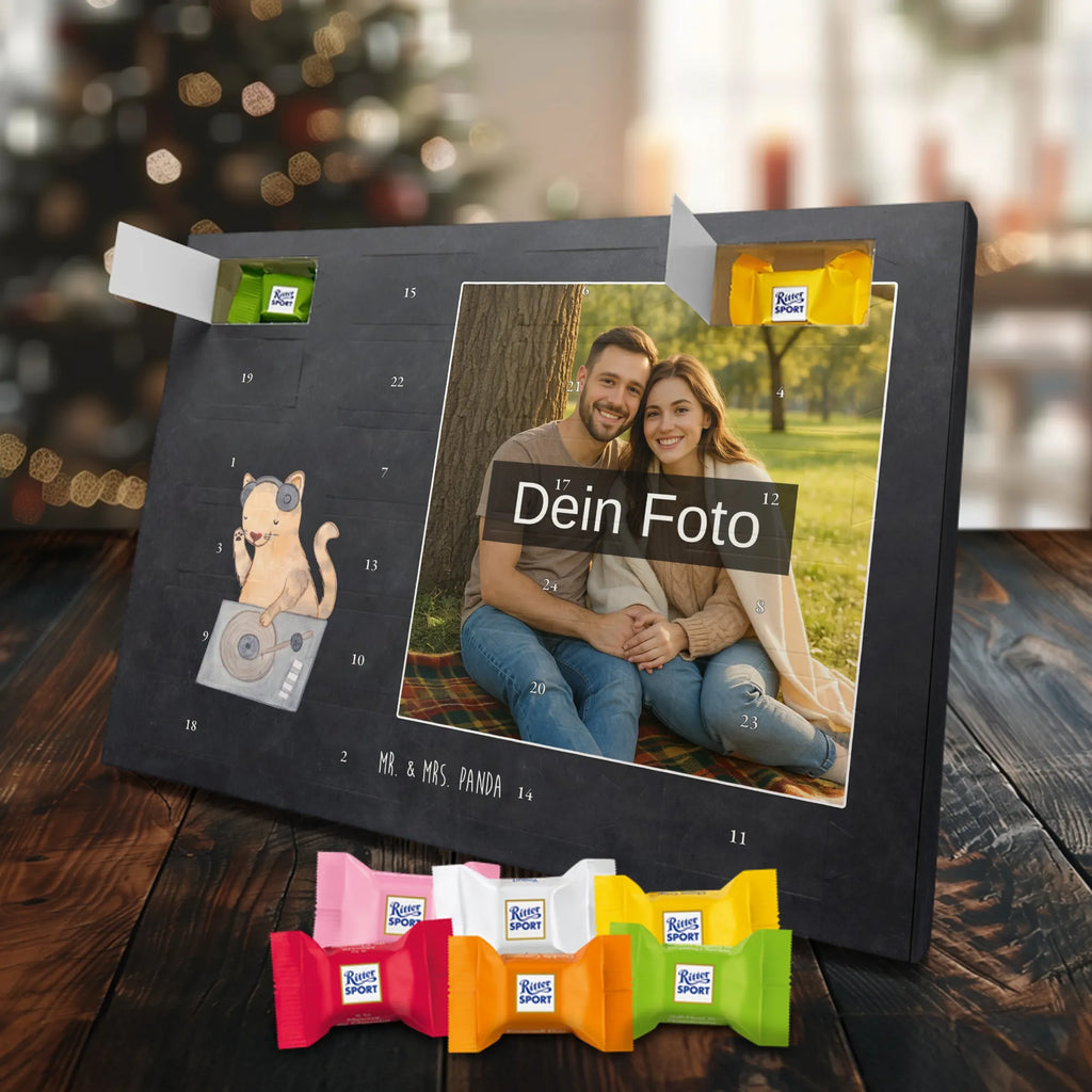 Personalisierter Schoko Foto Adventskalender Katze DJ Personalisierter Schoko Foto Adventskalender, Musikliebhaber, Geschenke Musiker, Instrumente, Tanzen, DJ, Club, Feiern, Katze, Disko