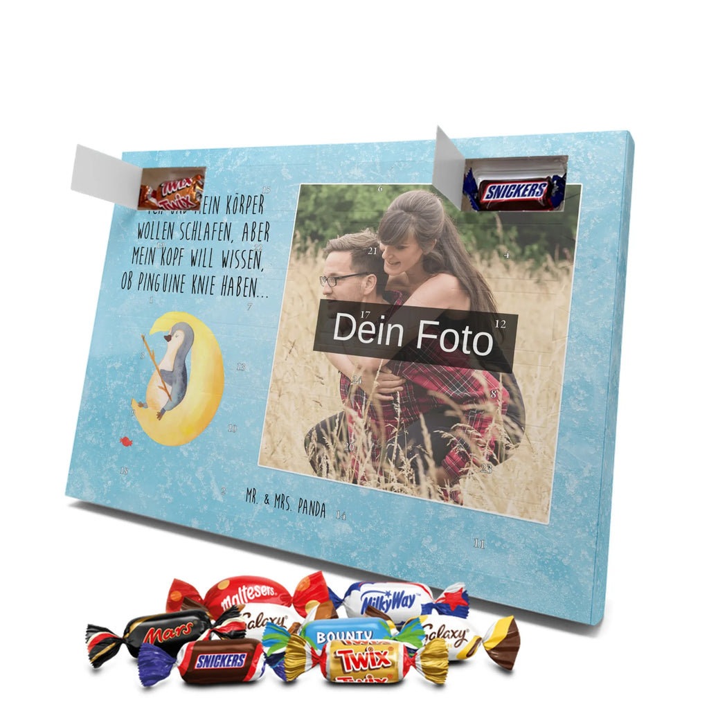 Personalisierter Schoko Foto Adventskalender Pinguin Mond Personalisierter Schoko Foto Adventskalender, Pinguin, Pinguine, Schlafzimmer, Einschlafen, Nachtruhe, Spruch, Gästezimmer, schlafen, Schlafstörungen
