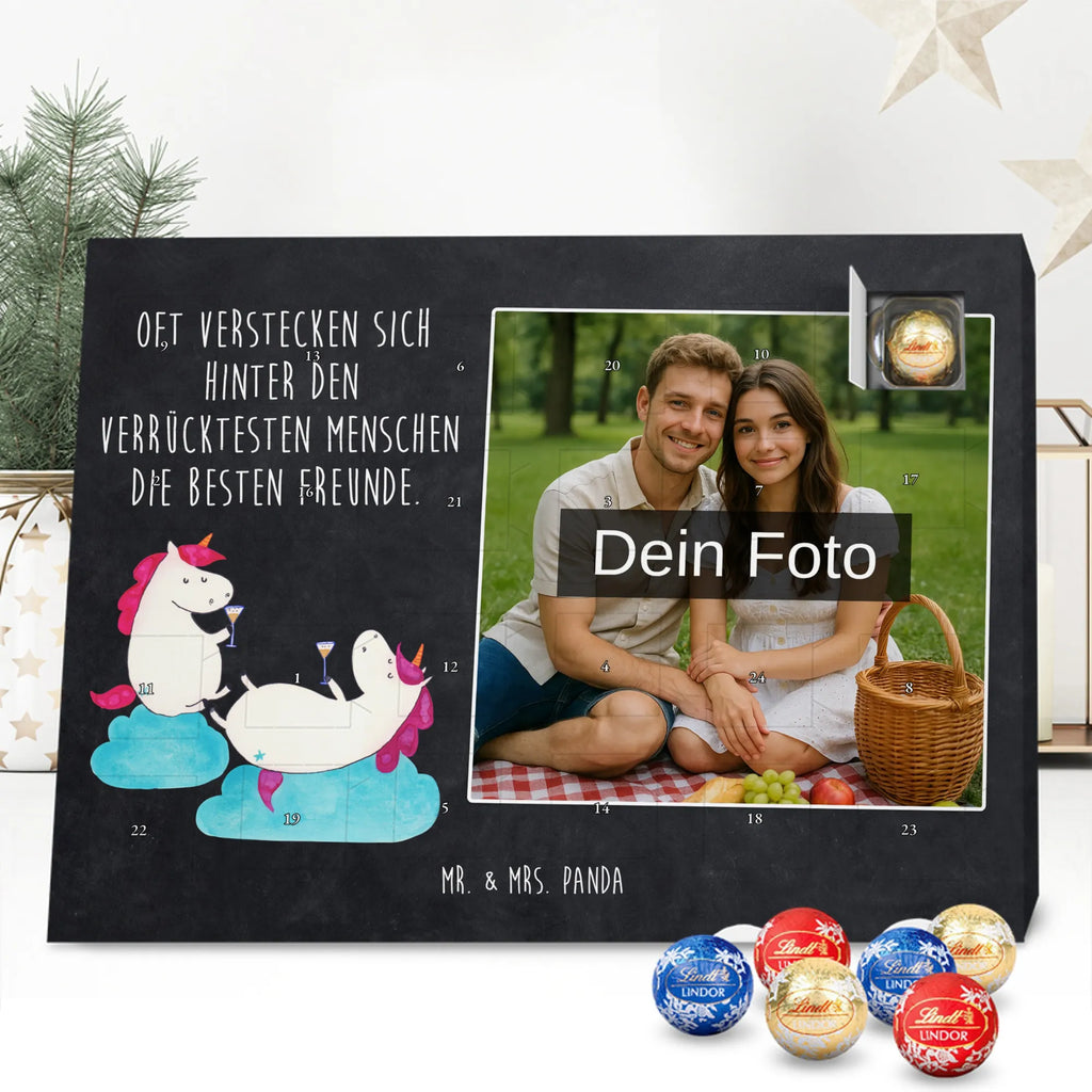 Personalisierter Schoko Foto Adventskalender Einhorn Sekt Personalisierter Schoko Foto Adventskalender, Unicorn, Einhorn, Einhörner, Einhorn Deko, BFF, Freundin, Party, Mädelsabend, Freundinnen, Anstoßen, Spaß, Korken, Beste, Sekt