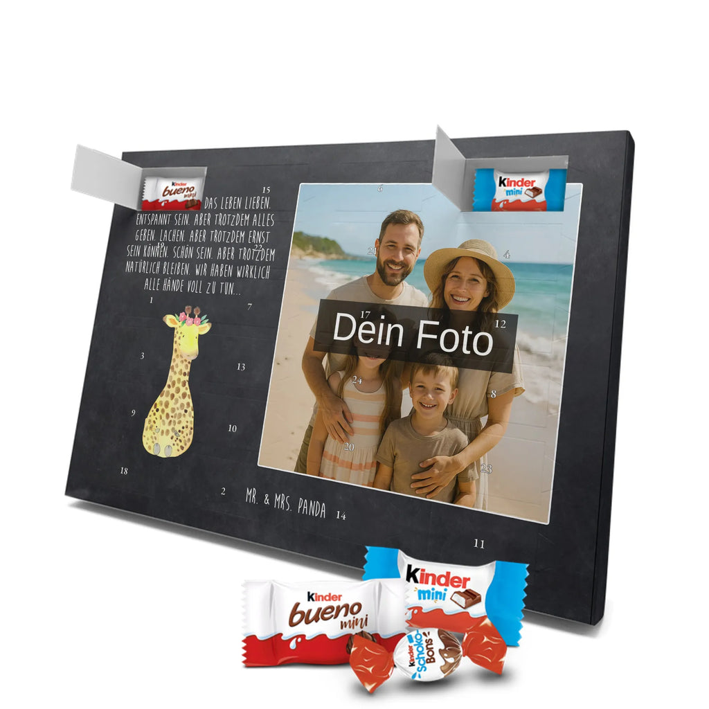 Personalisierter Schoko Foto Adventskalender Giraffe Blumenkranz Personalisierter Schoko Foto Adventskalender, Afrika, Wildtiere, Giraffe, Blumenkranz, Abenteurer, Selbstliebe, Freundin