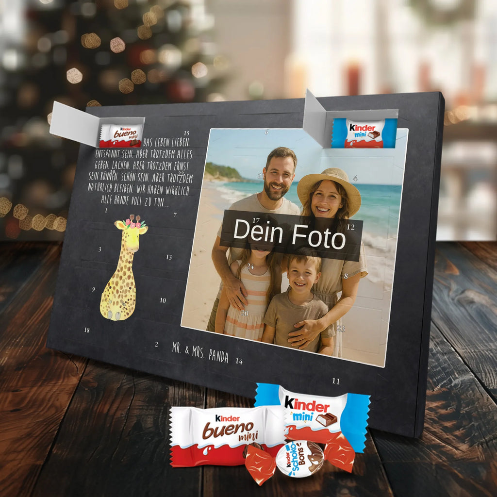 Personalisierter Schoko Foto Adventskalender Giraffe Blumenkranz Personalisierter Schoko Foto Adventskalender, Afrika, Wildtiere, Giraffe, Blumenkranz, Abenteurer, Selbstliebe, Freundin