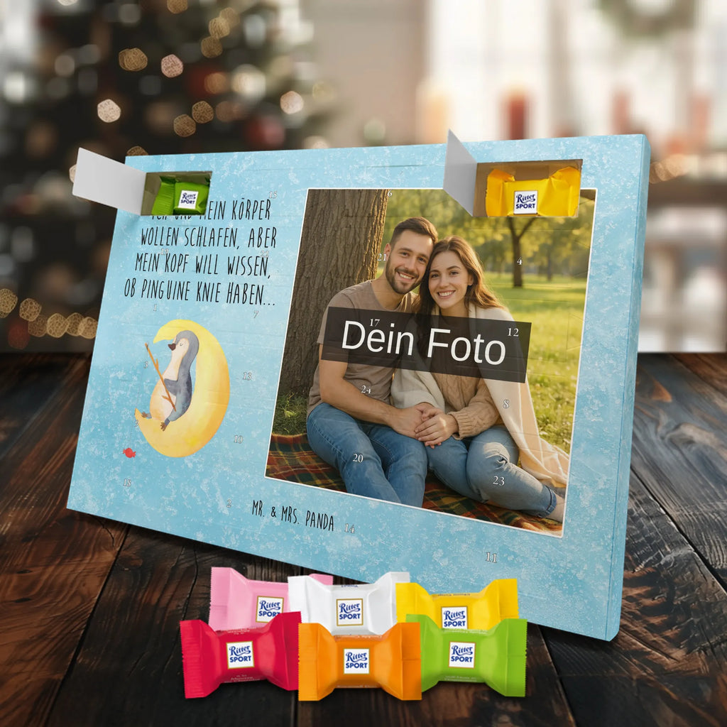 Personalisierter Schoko Foto Adventskalender Pinguin Mond Personalisierter Schoko Foto Adventskalender, Pinguin, Pinguine, Schlafzimmer, Einschlafen, Nachtruhe, Spruch, Gästezimmer, schlafen, Schlafstörungen
