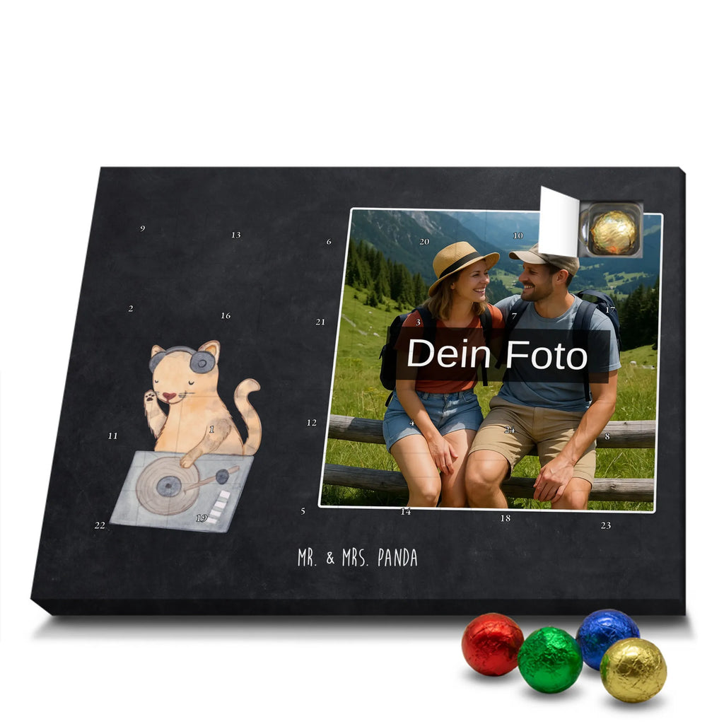 Personalisierter Schoko Foto Adventskalender Katze DJ Personalisierter Schoko Foto Adventskalender, Musikliebhaber, Geschenke Musiker, Instrumente, Tanzen, DJ, Club, Feiern, Katze, Disko
