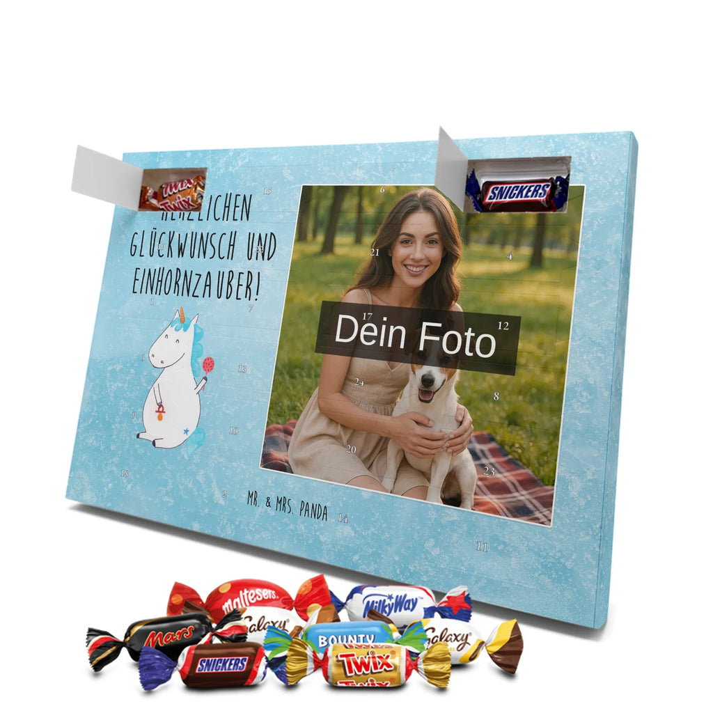 Personalisierter Schoko Foto Adventskalender Einhorn Baby Personalisierter Schoko Foto Adventskalender, Unicorn, Einhorn, Einhörner, Einhorn Deko, Babyglück, Schnuller, Erstes Kind, Mutter, Party, Geburt, Geburtstag, Eltern, Kind, Nachwuchs, Baby