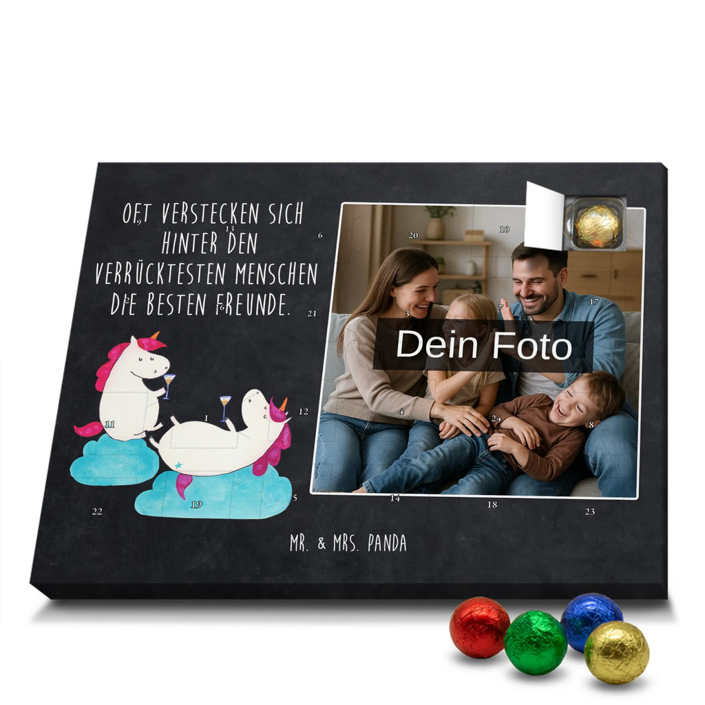 Personalisierter Schoko Foto Adventskalender Einhorn Sekt Personalisierter Schoko Foto Adventskalender, Unicorn, Einhorn, Einhörner, Einhorn Deko, BFF, Freundin, Party, Mädelsabend, Freundinnen, Anstoßen, Spaß, Korken, Beste, Sekt