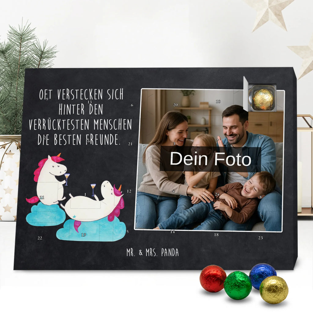 Personalisierter Schoko Foto Adventskalender Einhorn Sekt Personalisierter Schoko Foto Adventskalender, Unicorn, Einhorn, Einhörner, Einhorn Deko, BFF, Freundin, Party, Mädelsabend, Freundinnen, Anstoßen, Spaß, Korken, Beste, Sekt