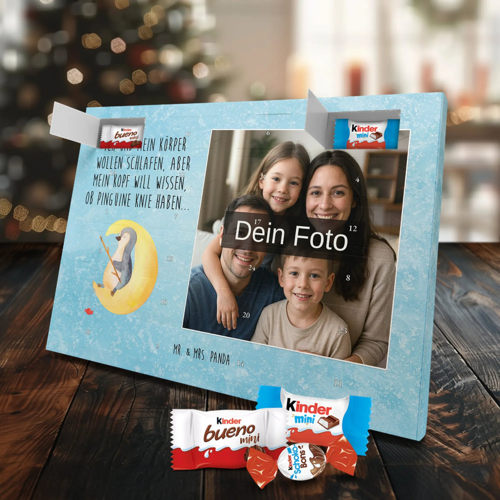 Personalisierter Schoko Foto Adventskalender Pinguin Mond Personalisierter Schoko Foto Adventskalender, Pinguin, Pinguine, Schlafzimmer, Einschlafen, Nachtruhe, Spruch, Gästezimmer, schlafen, Schlafstörungen