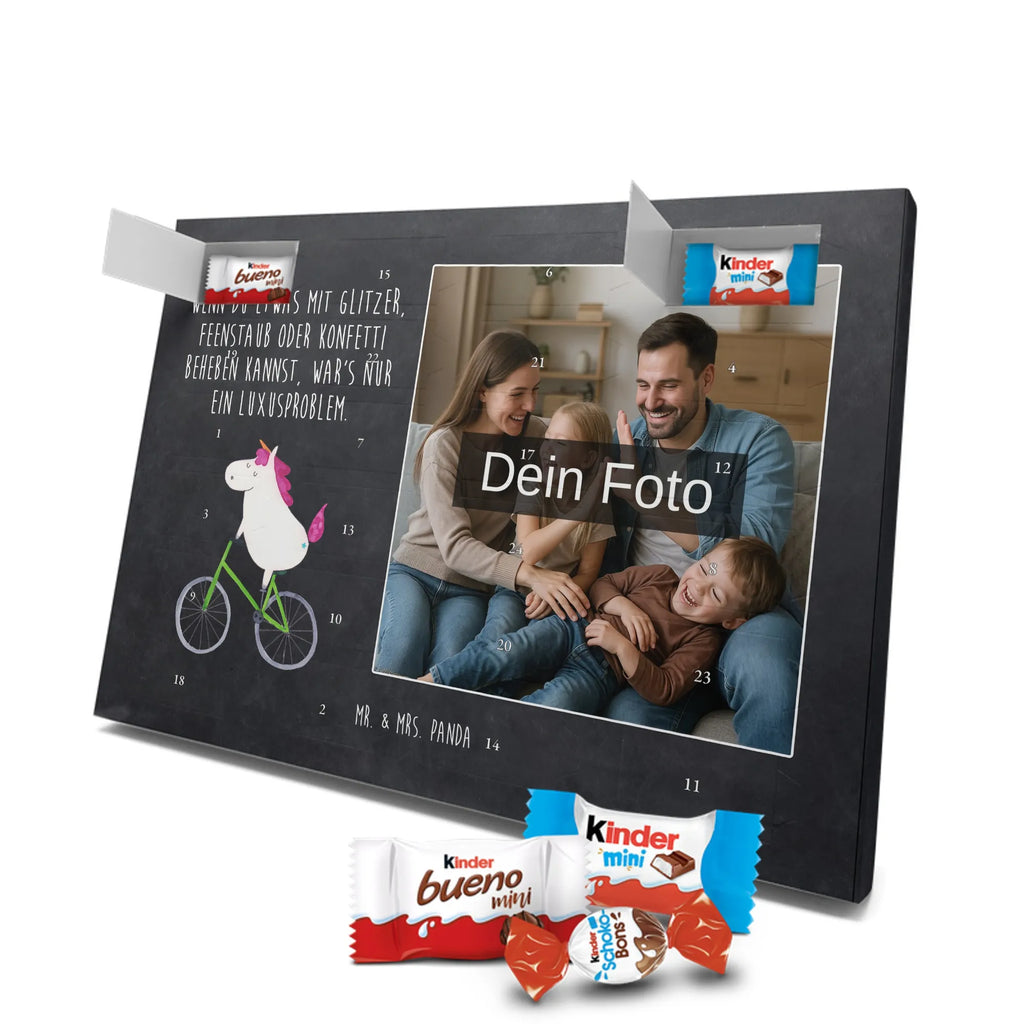 Personalisierter Schoko Foto Adventskalender Einhorn Radfahrer Personalisierter Schoko Foto Adventskalender, Unicorn, Einhorn, Einhörner, Einhorn Deko, Liebeskummer, Luxusproblem, Kummer, Radfahrer, Konfetti, Radfahren, Bike, Feenstaub, Rad