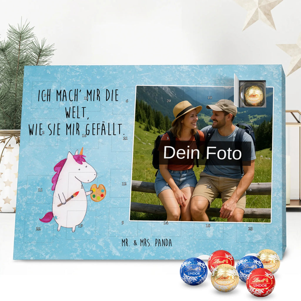 Personalisierter Schoko Foto Adventskalender Einhorn Künstler Personalisierter Schoko Foto Adventskalender, Unicorn, Einhorn, Einhörner, Einhorn Deko, Artist, Malen, Maler, Künstler, Englisch, Pinsel, Stift, Zeichnen, Welt, Geschenk, Farbe