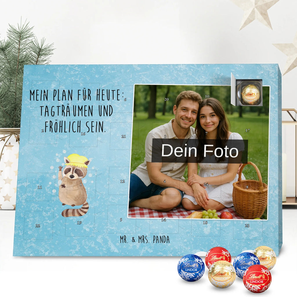 Personalisierter Schoko Foto Adventskalender Waschbär Personalisierter Schoko Foto Adventskalender, Gute Laune, Lustige Sprüche, Tiere, Tiermotive, Waschen, Seifenblasen, Fröhlich, Plan, Tagträumen, Waschbär