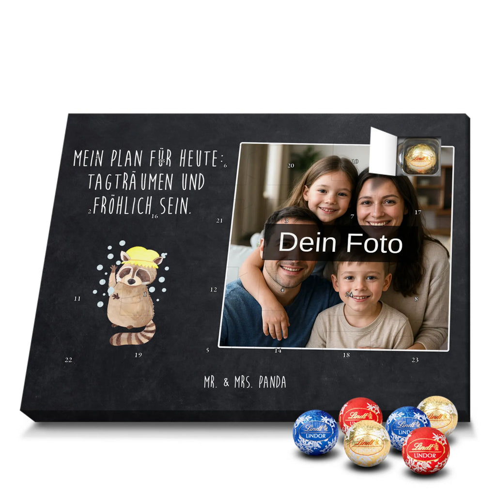 Personalisierter Schoko Foto Adventskalender Waschbär Personalisierter Schoko Foto Adventskalender, Gute Laune, Lustige Sprüche, Tiere, Tiermotive, Waschen, Seifenblasen, Fröhlich, Plan, Tagträumen, Waschbär