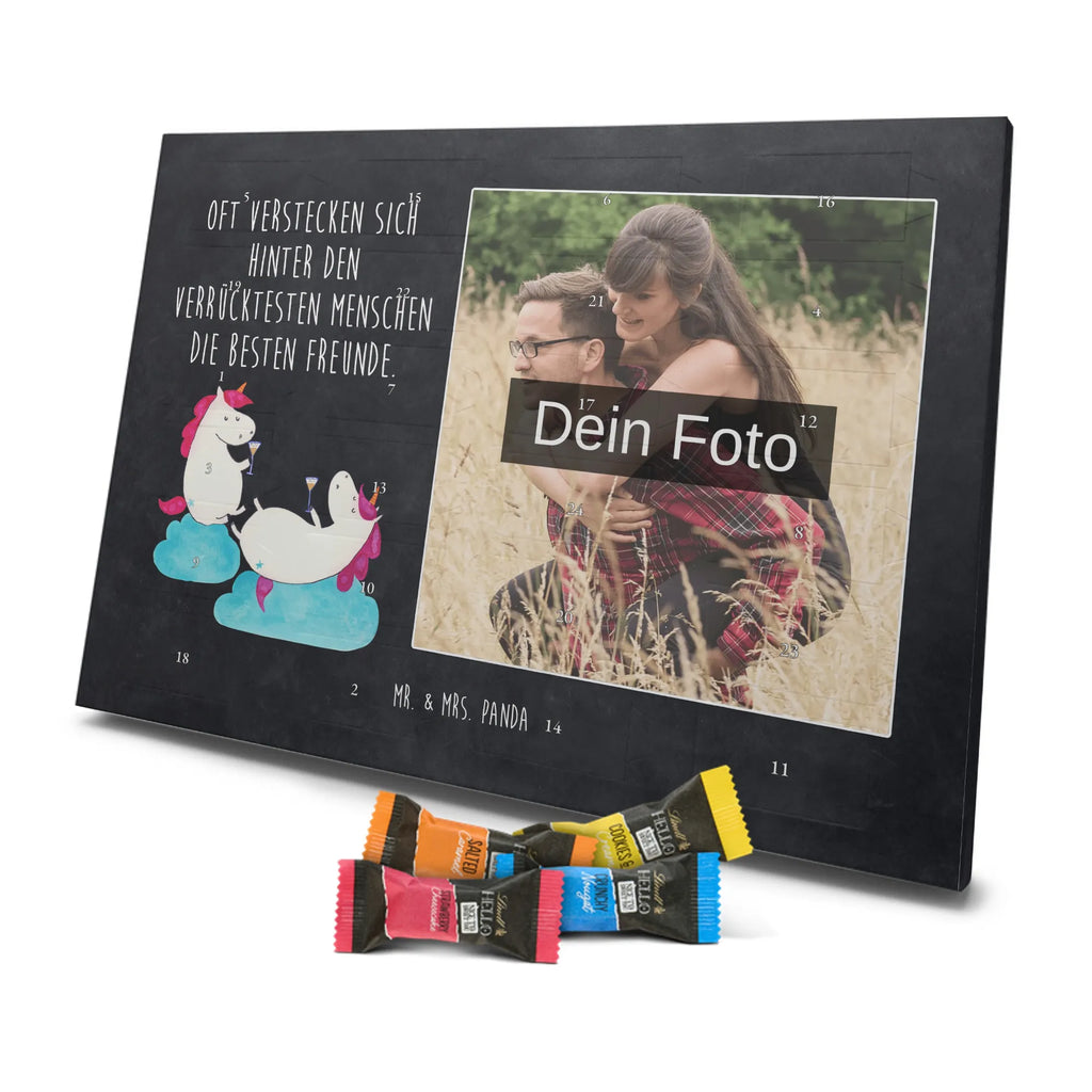 Personalisierter Schoko Foto Adventskalender Einhorn Sekt Personalisierter Schoko Foto Adventskalender, Unicorn, Einhorn, Einhörner, Einhorn Deko, BFF, Freundin, Party, Mädelsabend, Freundinnen, Anstoßen, Spaß, Korken, Beste, Sekt