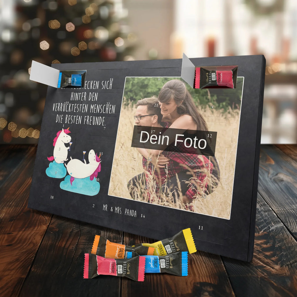 Personalisierter Schoko Foto Adventskalender Einhorn Sekt Personalisierter Schoko Foto Adventskalender, Unicorn, Einhorn, Einhörner, Einhorn Deko, BFF, Freundin, Party, Mädelsabend, Freundinnen, Anstoßen, Spaß, Korken, Beste, Sekt