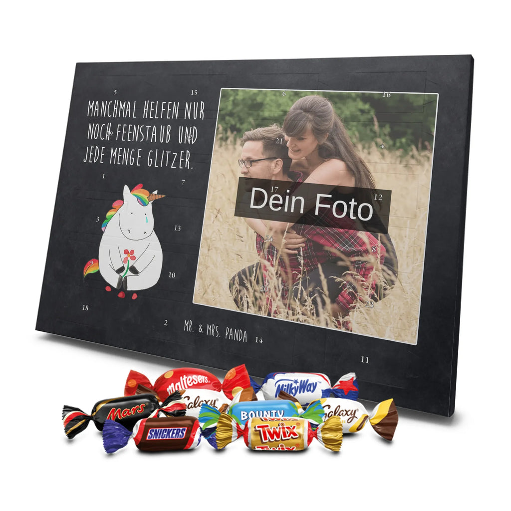 Personalisierter Schoko Foto Adventskalender Einhorn Traurig Personalisierter Schoko Foto Adventskalender, Unicorn, Einhorn, Einhörner, Einhorn Deko, Liebe, Blume, Glitzer, Trösten. Freundschaft, Trauer, Freunde, Grußkarte